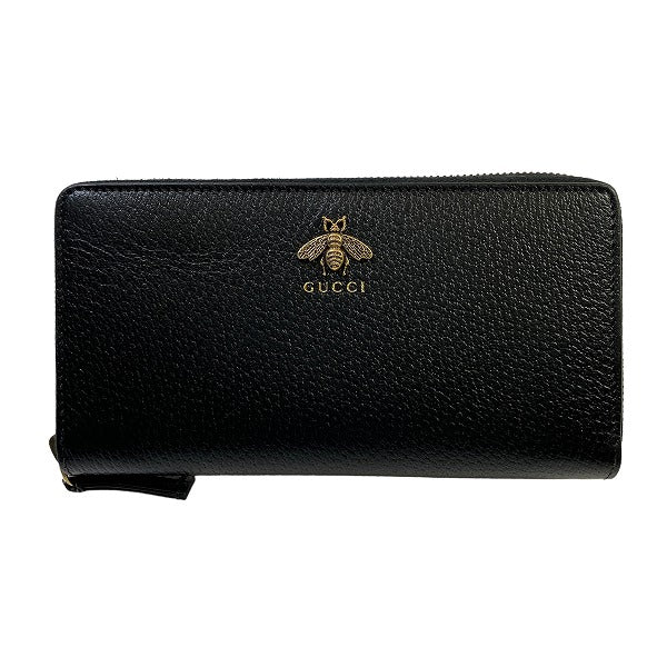 Gucci Leather Animalier Long Wallet 523667