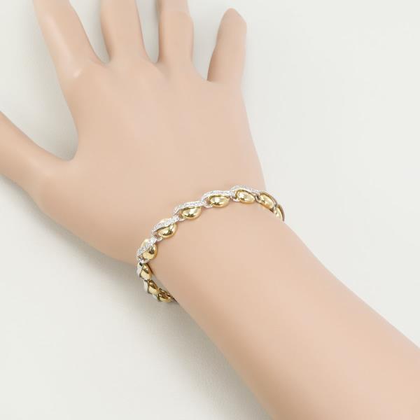 K18 Yellow Gold White Gold Diamond Bracelet 0.36ct