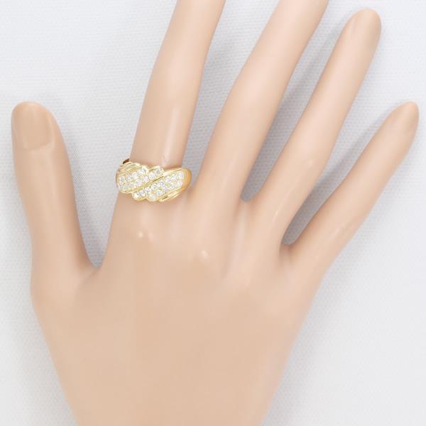 K18 Yellow Gold Diamond Ring 18号 1.00ct in Pristine Condition