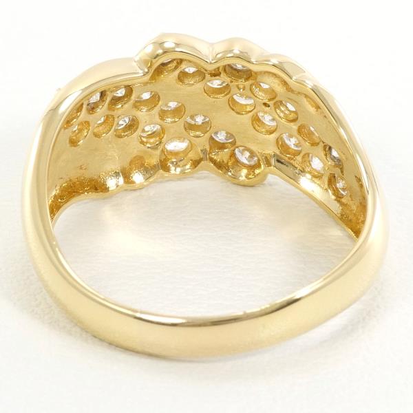 K18 Yellow Gold Diamond Ring 18号 1.00ct in Pristine Condition