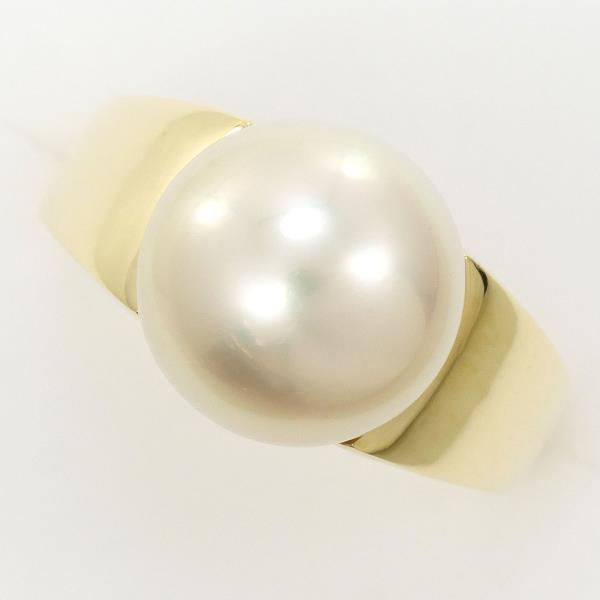 K18 Yellow Gold Pearl Ring 12 in Excellent Condition