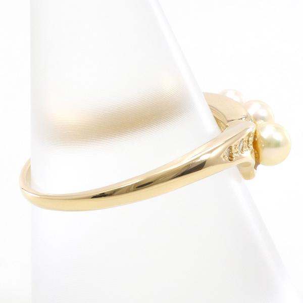 K18 Yellow Gold Pearl Ring with Diamond