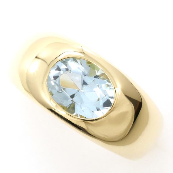 K18 Yellow Gold Aquamarine Ring 13.5 in Excellent Condition