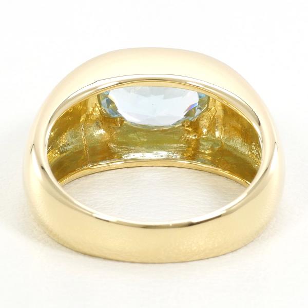 K18 Yellow Gold Aquamarine Ring 13.5 in Excellent Condition