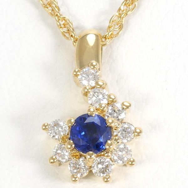 K18 Yellow Gold Sapphire Necklace in Excellent Condition