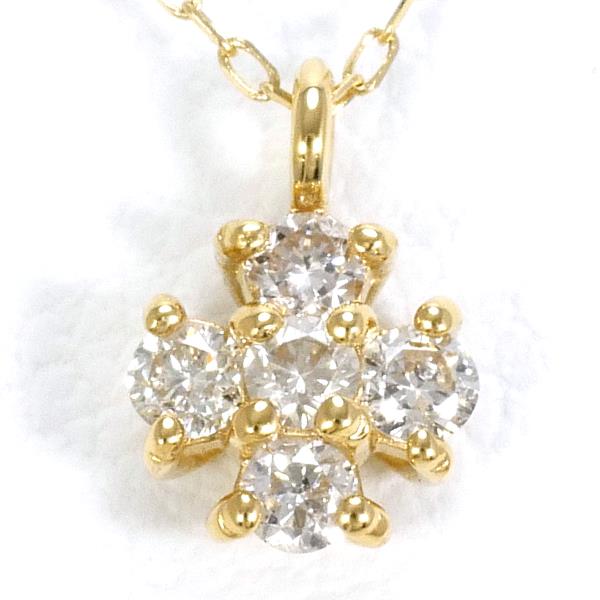 K18 Yellow Gold Diamond Necklace in Excellent Condition