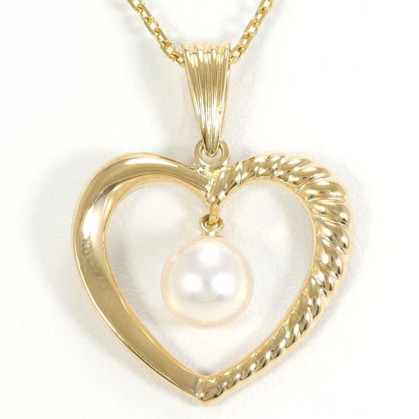 K18 Yellow Gold Pearl Necklace in Excellent Condition