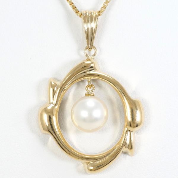 K18 Yellow Gold Pearl Necklace in Pristine Condition