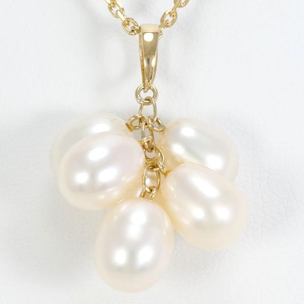 K18 Yellow Gold Pearl Necklace in Pristine Condition