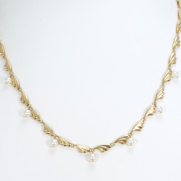 K18 Yellow Gold Akoya Pearl Necklace 40cm