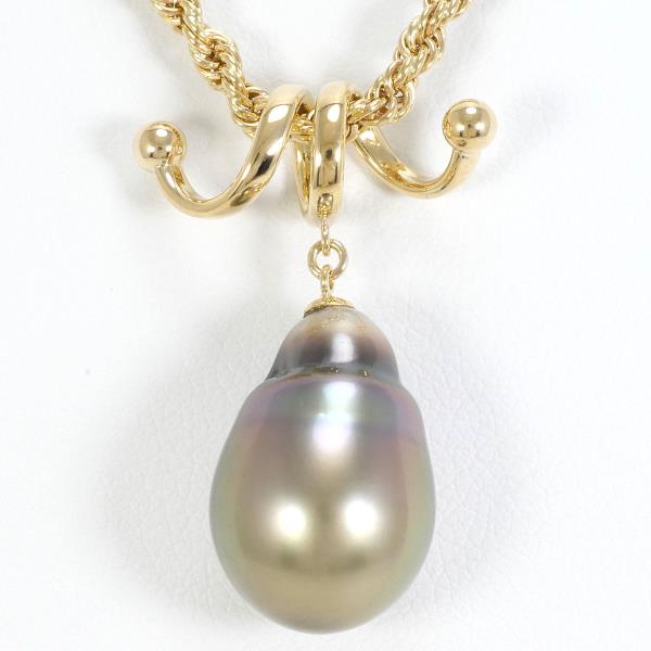 K18 Yellow Gold Pearl Necklace in Excellent Condition