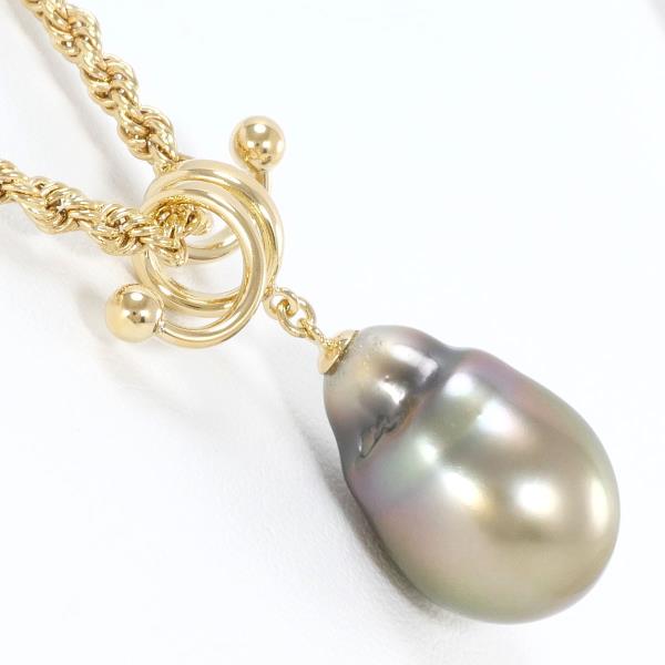 K18 Yellow Gold Pearl Necklace in Excellent Condition