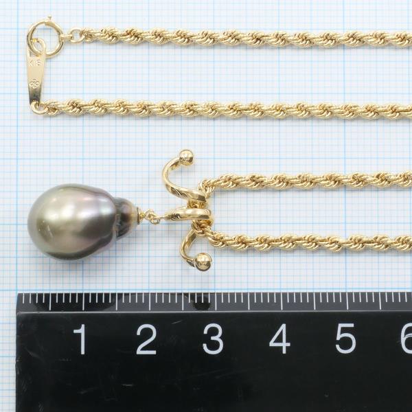 K18 Yellow Gold Pearl Necklace in Excellent Condition