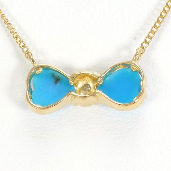 K18 Yellow Gold Turquoise Diamond Necklace in Pristine Condition