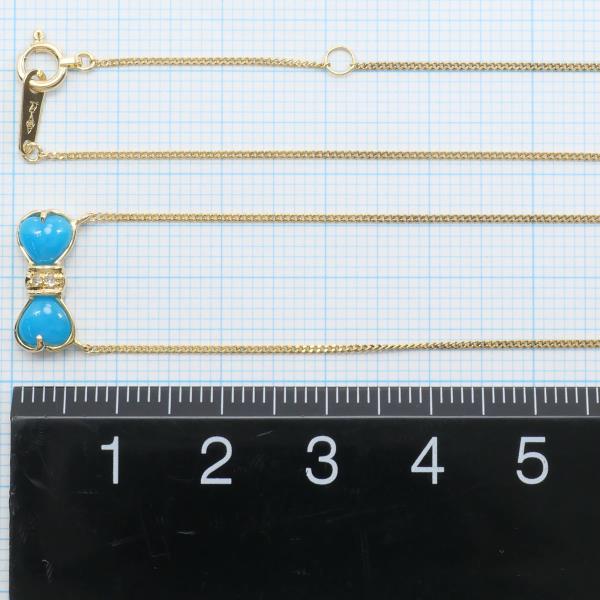 K18 Yellow Gold Turquoise Diamond Necklace in Pristine Condition