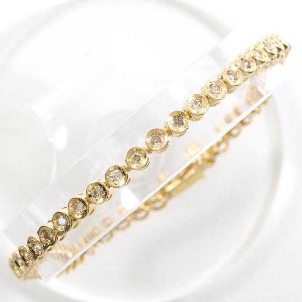 K18 Yellow Gold Diamond Bracelet 18.5cm