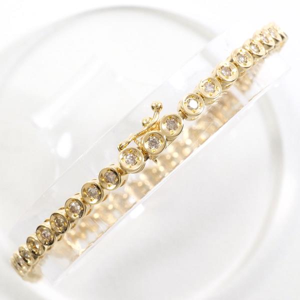 K18 Yellow Gold Diamond Bracelet 18.5cm