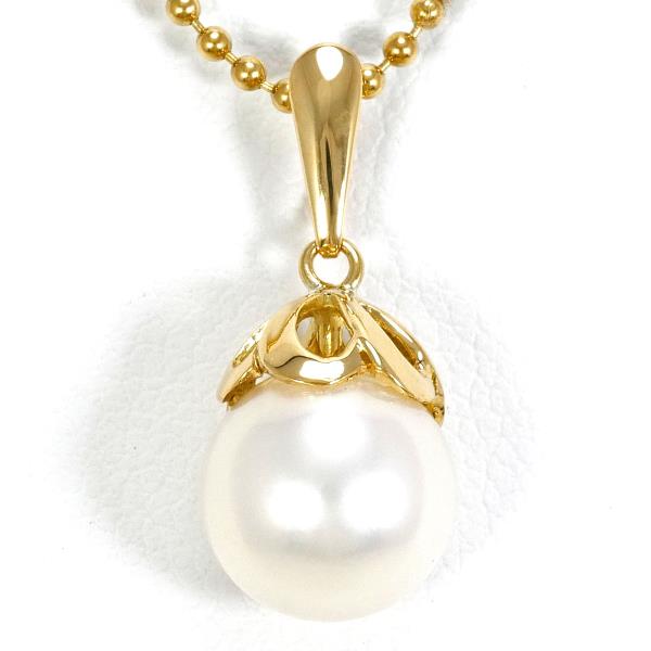 K18 Yellow Gold Pearl Necklace in Excellent Condition