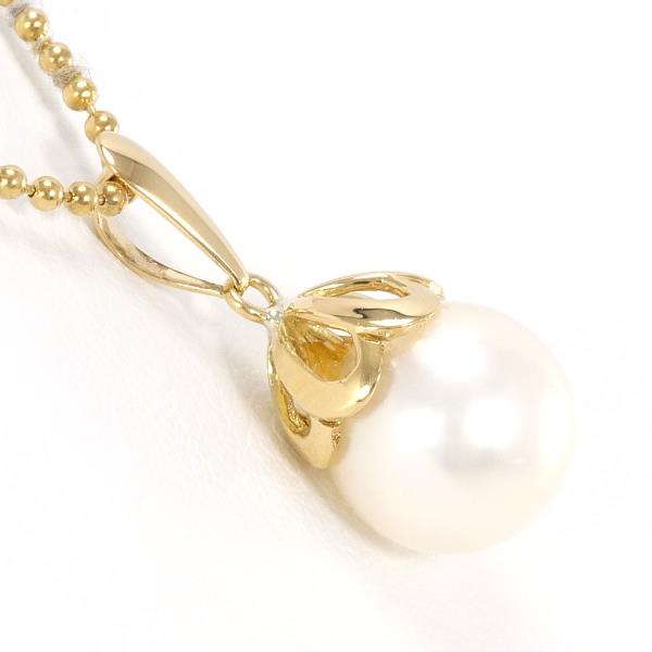 K18 Yellow Gold Pearl Necklace in Excellent Condition