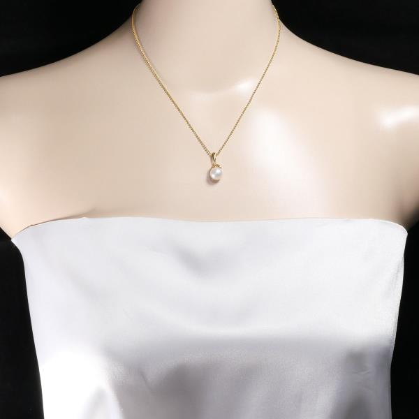 K18 Yellow Gold Pearl Necklace in Excellent Condition