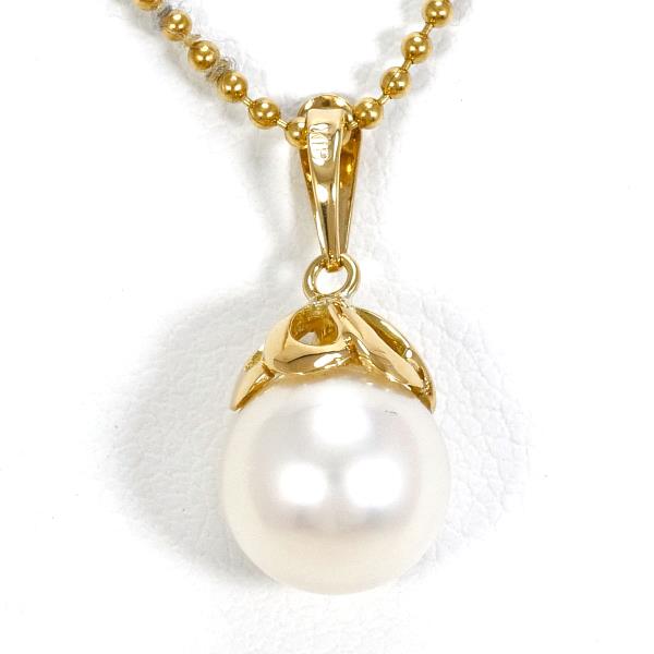 K18 Yellow Gold Pearl Necklace in Excellent Condition