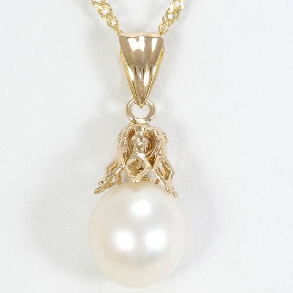 K18 Yellow Gold Pearl Necklace in Pristine Condition