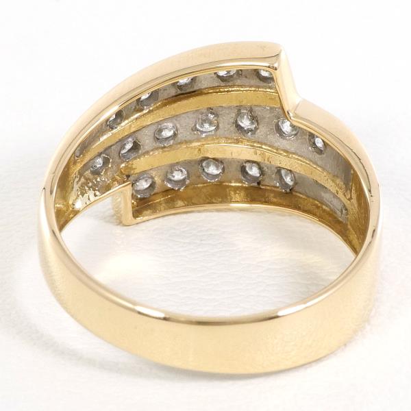 PT900 Platinum K18 Yellow Gold Diamond Ring 10.5 in Great Condition