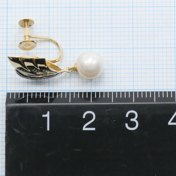 PT900 Platinum K18YG Pearl Earrings in Excellent Condition