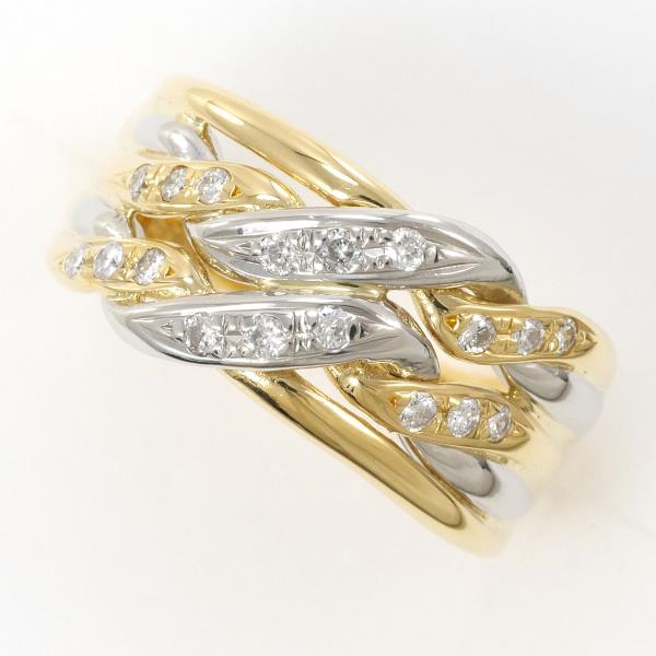 PT900 Platinum K18 Yellow Gold Diamond Ring