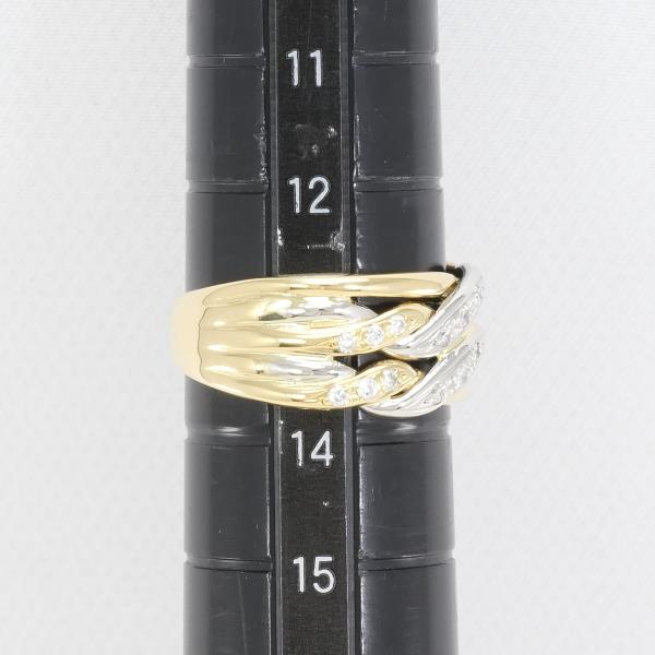 PT900 Platinum K18 Yellow Gold Diamond Ring in Excellent Condition