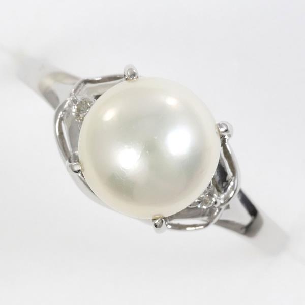 PT900 Platinum Pearl Ring 16.5 in Excellent Condition