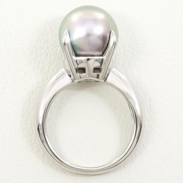 PT900 Platinum Pearl Ring 5.5 in Excellent Condition