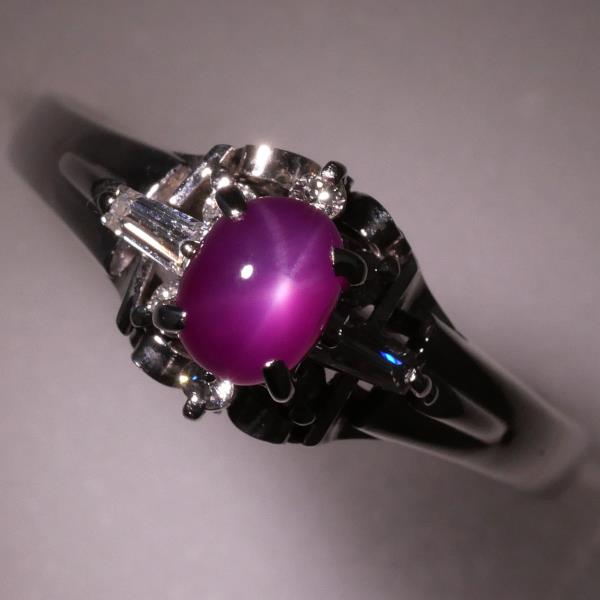 PT900 Platinum Star Ruby Ring in Excellent Condition