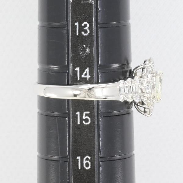 PT900 Platinum Ring with Yellow Diamond 0.24ct and Diamond 0.76ct in Excellent Condition