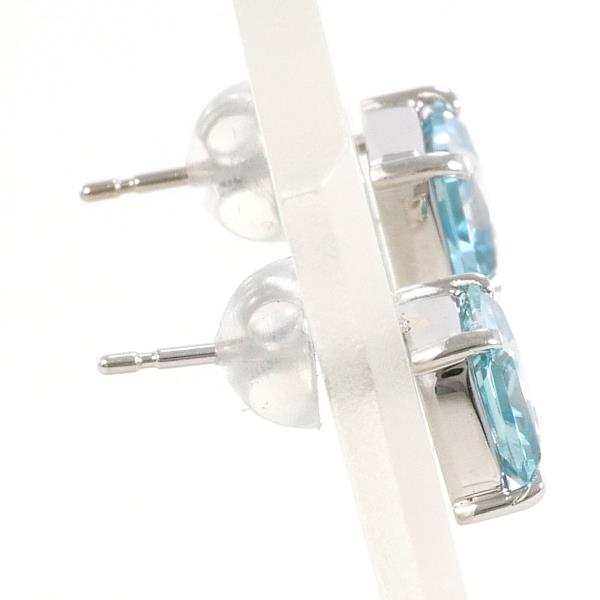 PT900 Platinum Blue Topaz Earrings in Excellent Condition