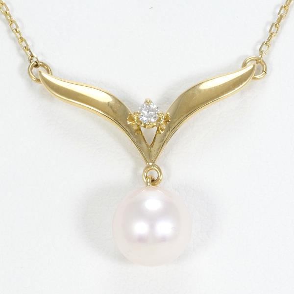 Mikimoto K18 Yellow Gold Pearl Necklace in Pristine Condition