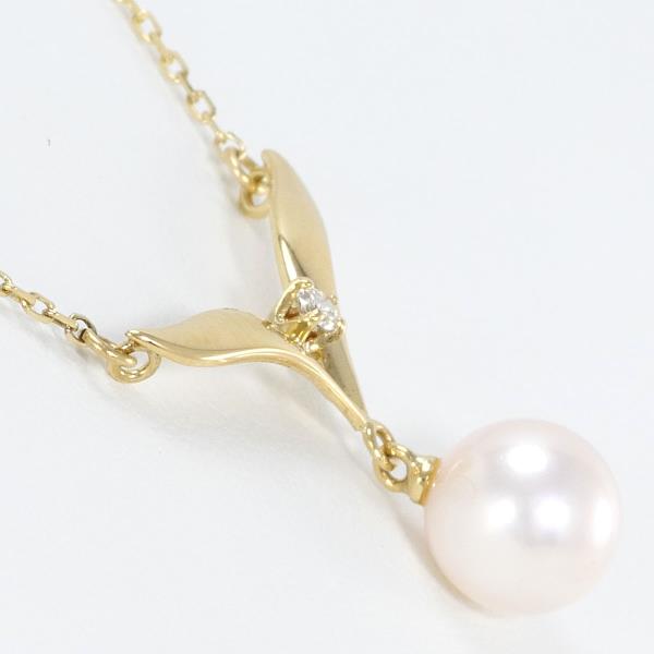 Mikimoto K18 Yellow Gold Pearl Necklace in Pristine Condition