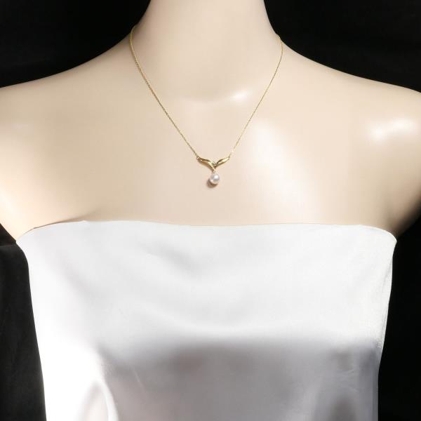 Mikimoto K18 Yellow Gold Pearl Necklace in Pristine Condition