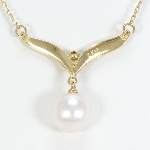 Mikimoto K18 Yellow Gold Pearl Necklace in Pristine Condition