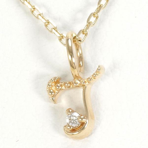 K10 Yellow Gold Diamond Necklace in Excellent Condition