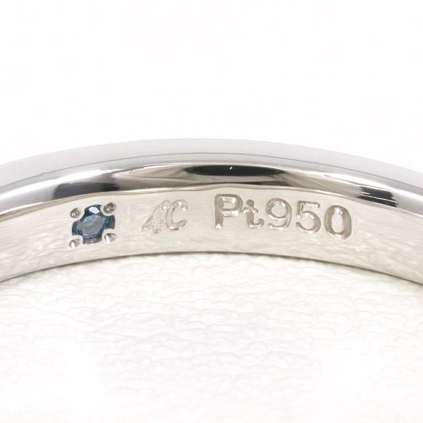 PT950 Platinum Ring with Blue Diamond, Size 17.5 in Excellent Condition