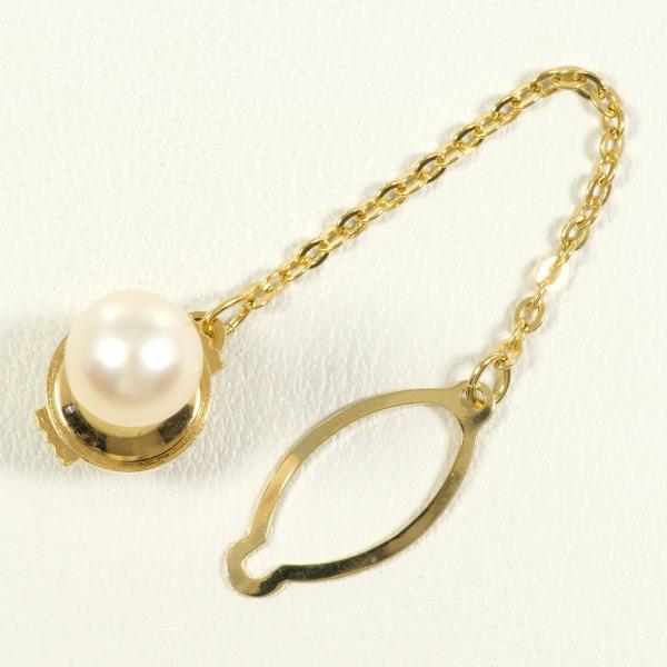 K18 Yellow Gold Pearl Pin Brooch in Pristine Condition