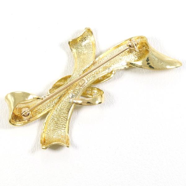 K18 Yellow Gold Diamond Brooch in Excellent Condition