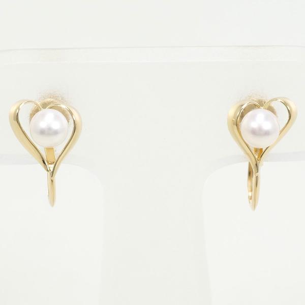 K18 Yellow Gold Pearl Earrings in Excellent Condition