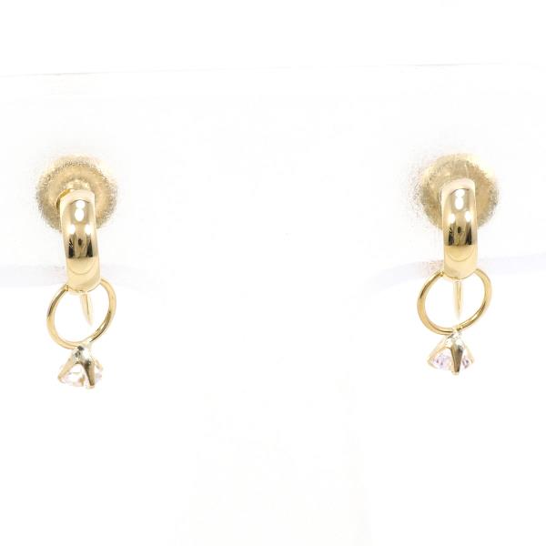 K18 Yellow Gold Earrings with Natural Stone, 1.1g in Great Condition