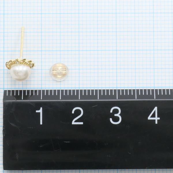 K18 Yellow Gold Pearl Earrings in Pristine Condition