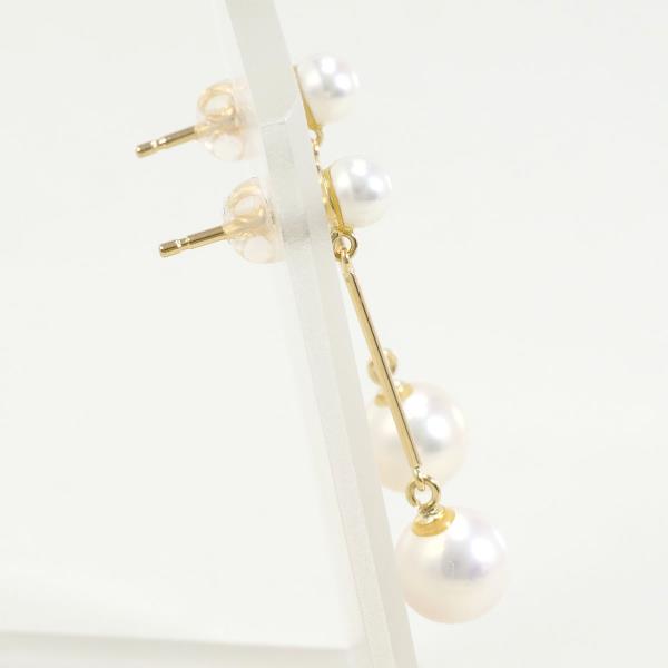 K18 Yellow Gold Pearl Earrings in Great Condition