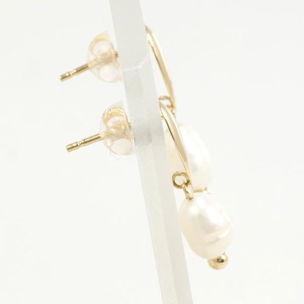 K18 Yellow Gold Pearl Earrings in Excellent Condition