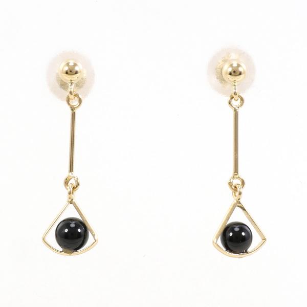 K18 Yellow Gold Onyx Earrings