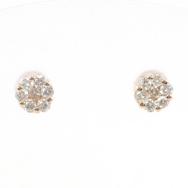 K18 Pink Gold Diamond Earrings 0.15ct in Great Condition